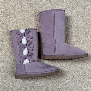 Purple Suede Koolaburra by Ugg Boots with Bow Accents